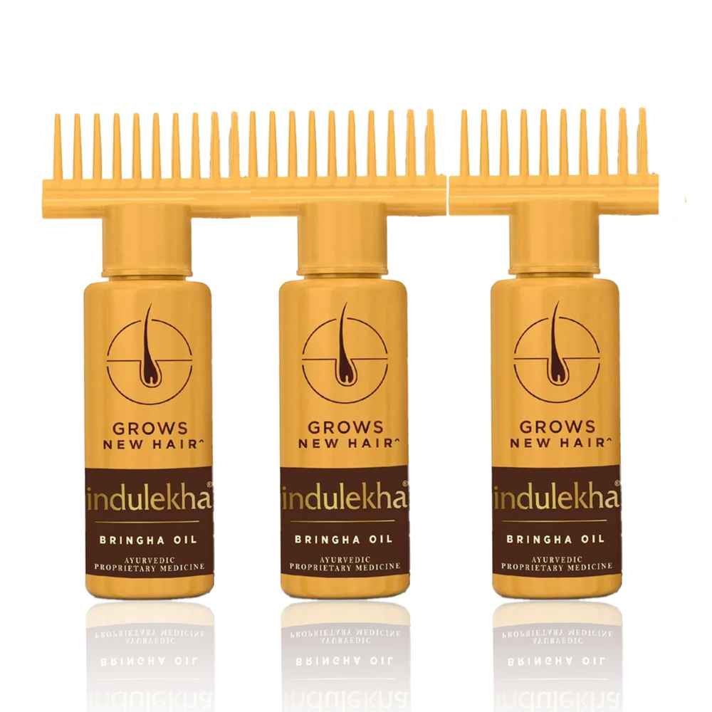 Buy Indulekha Bringha Hair Oil with 11 Herbs Ayurvedic Hair Oil for Hair Growth 50 ml (Pack of 3) - Purplle