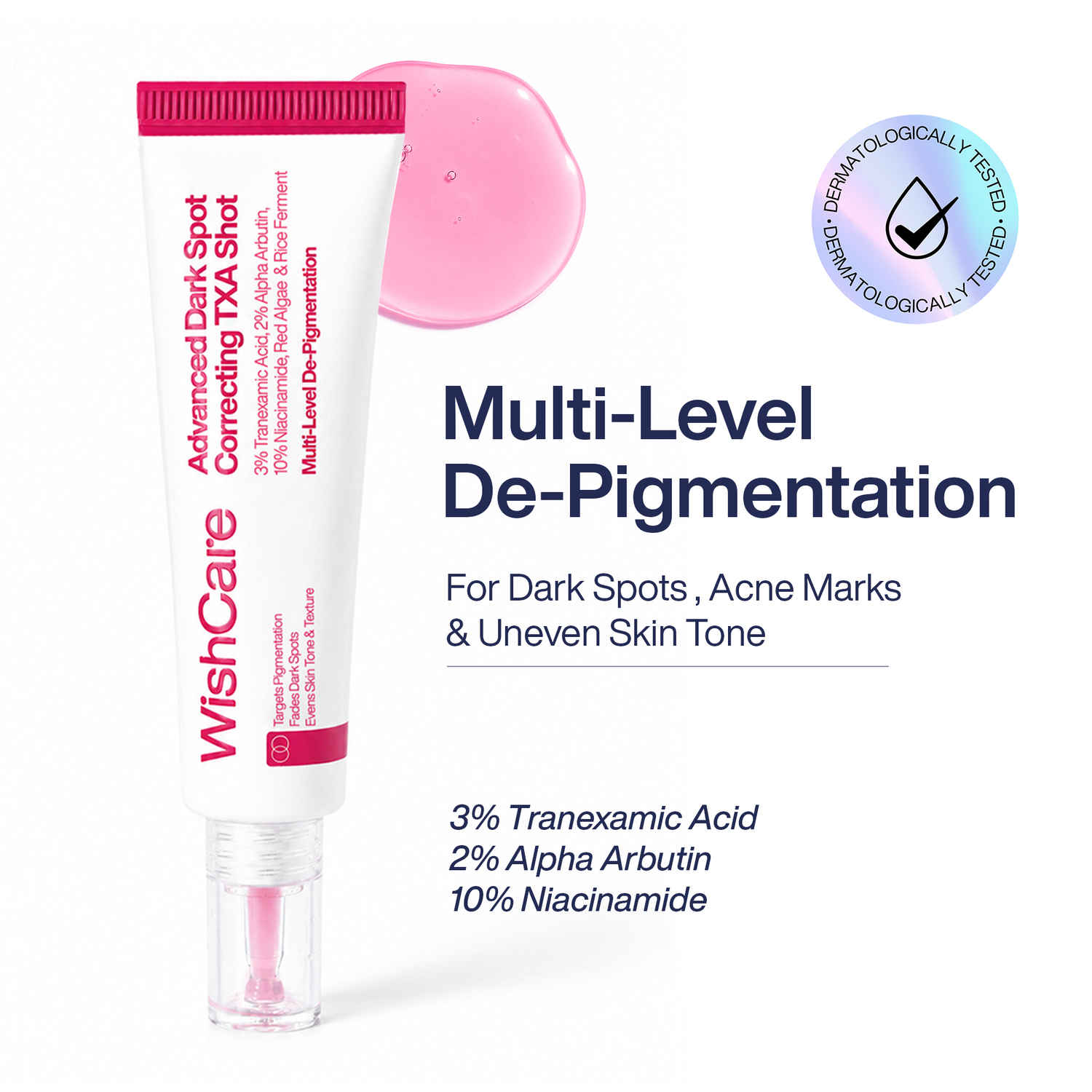 Buy WishCare Advanced Dark Spot TXA Shot | Face Serum for Skin Brightening with 10% Niacinamide Serum, 2% Alpha Arbutin Serum for Dark Spots and Pigmentation - 30ml - Purplle