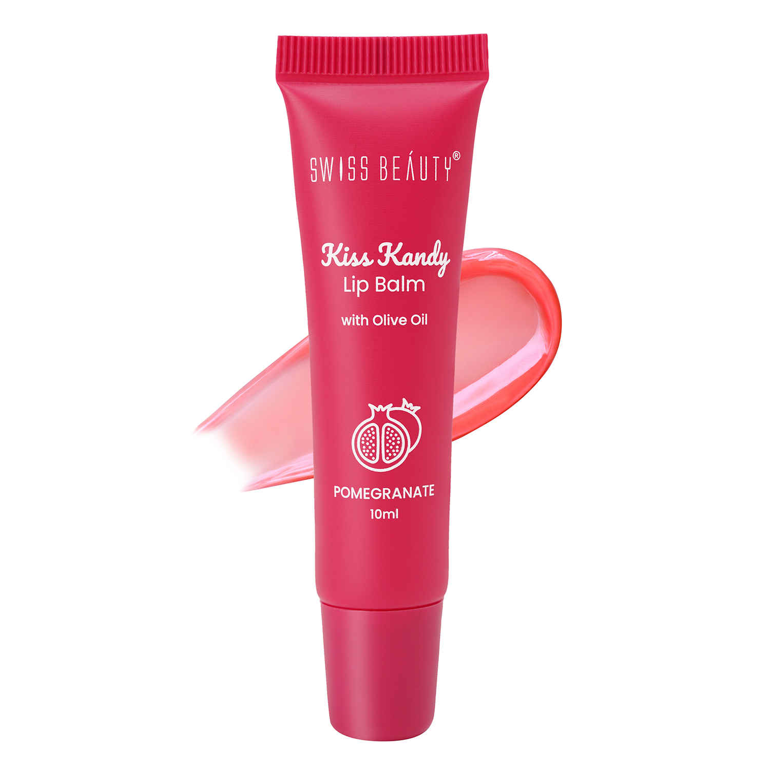 Buy Swiss Beauty Kiss Kandy Tinted Lip Balm | Moisturising Non-Sticky Formula with Olive Oil & Vitamin E | Soft, Smooth & Hydrated Lips All Day - Pomegranate (10 ml) - Purplle
