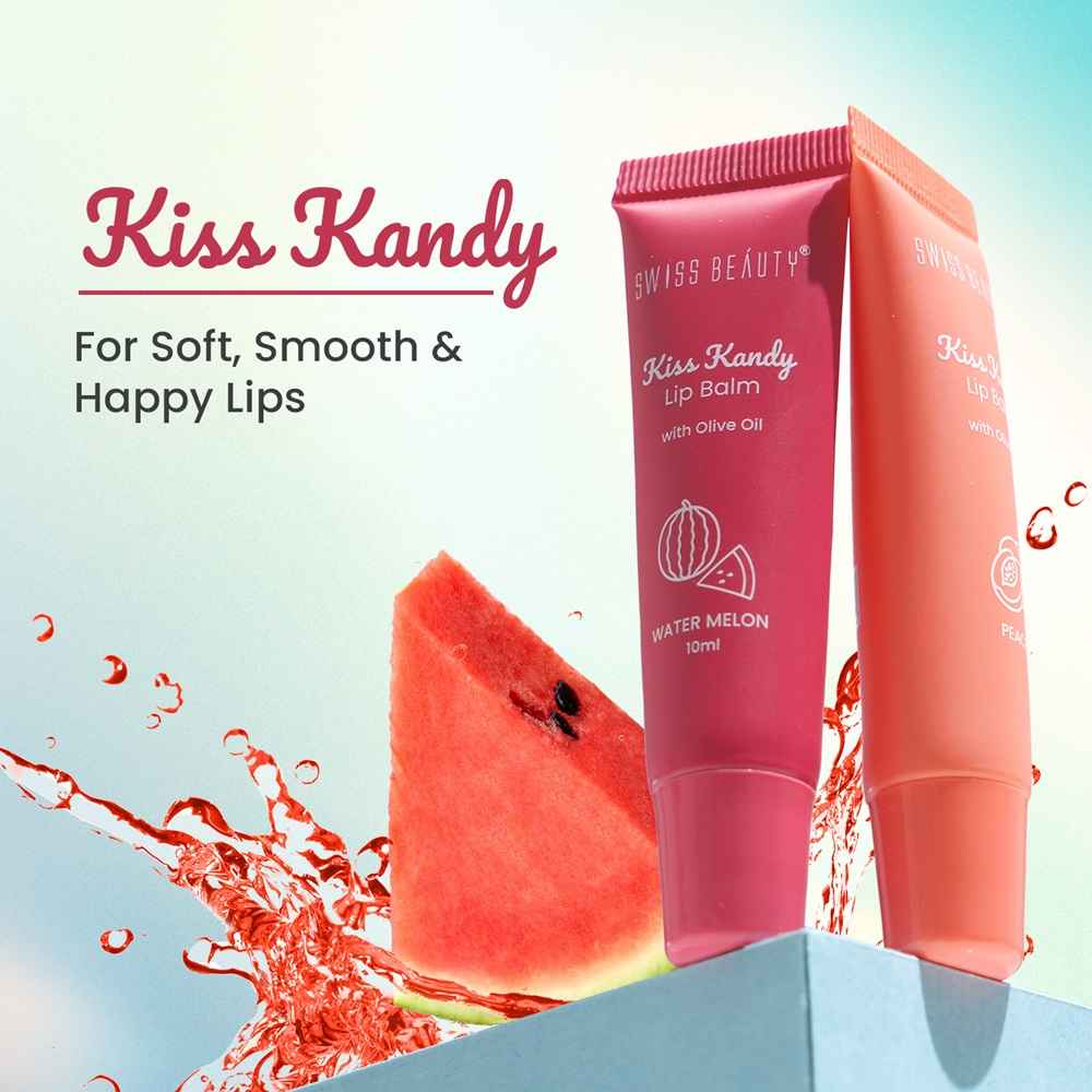 Buy Swiss Beauty Kiss Kandy Tinted Lip Balm | Moisturising Non-Sticky Formula with Olive Oil & Vitamin E | Soft, Smooth & Hydrated Lips All Day - Pomegranate (10 ml) - Purplle