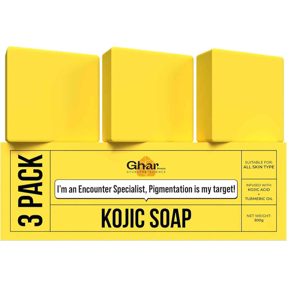 Buy Ghar Soaps Kojic Acid Soap with Niacinamide for Pigmentation & Dark Spot 100 gm x 3 Pack (300 gm) - Purplle