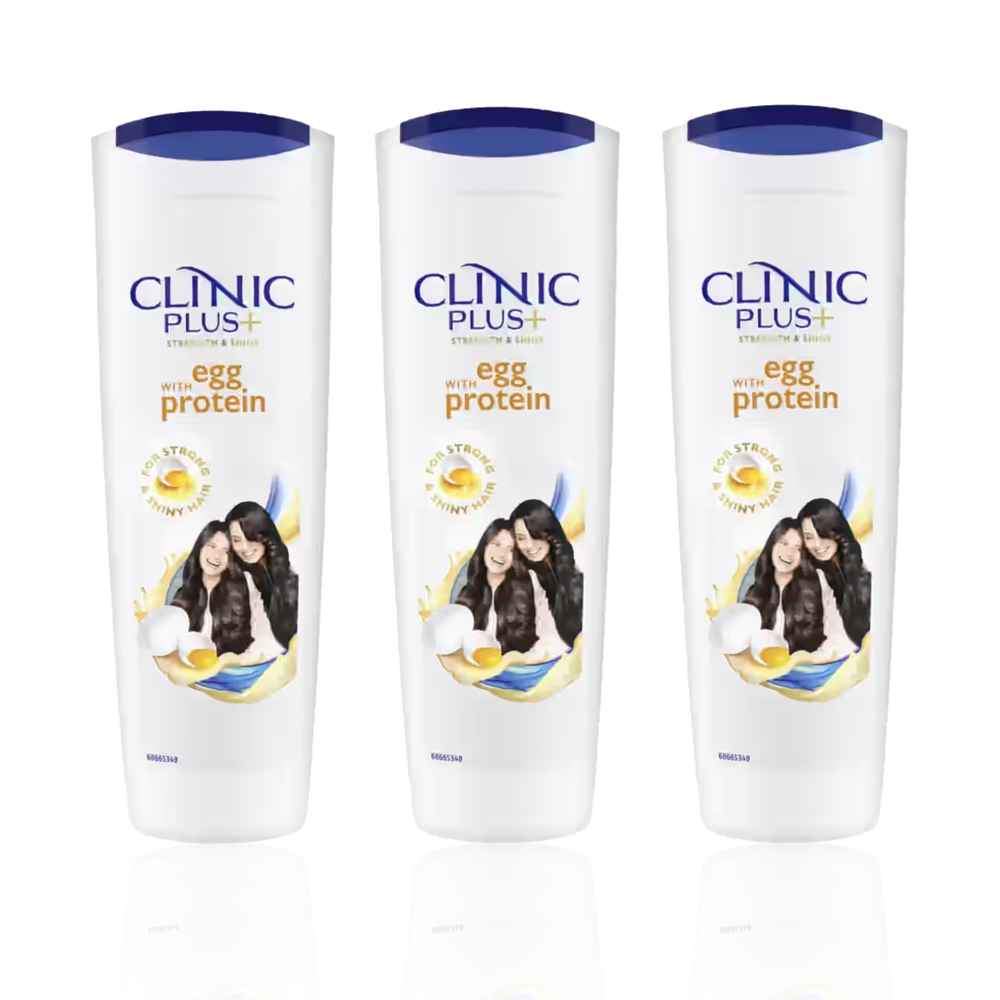 Buy Clinic Plus Strength & Shine With Egg Protein Shampoo 355 ml (Pack of 3) - Purplle