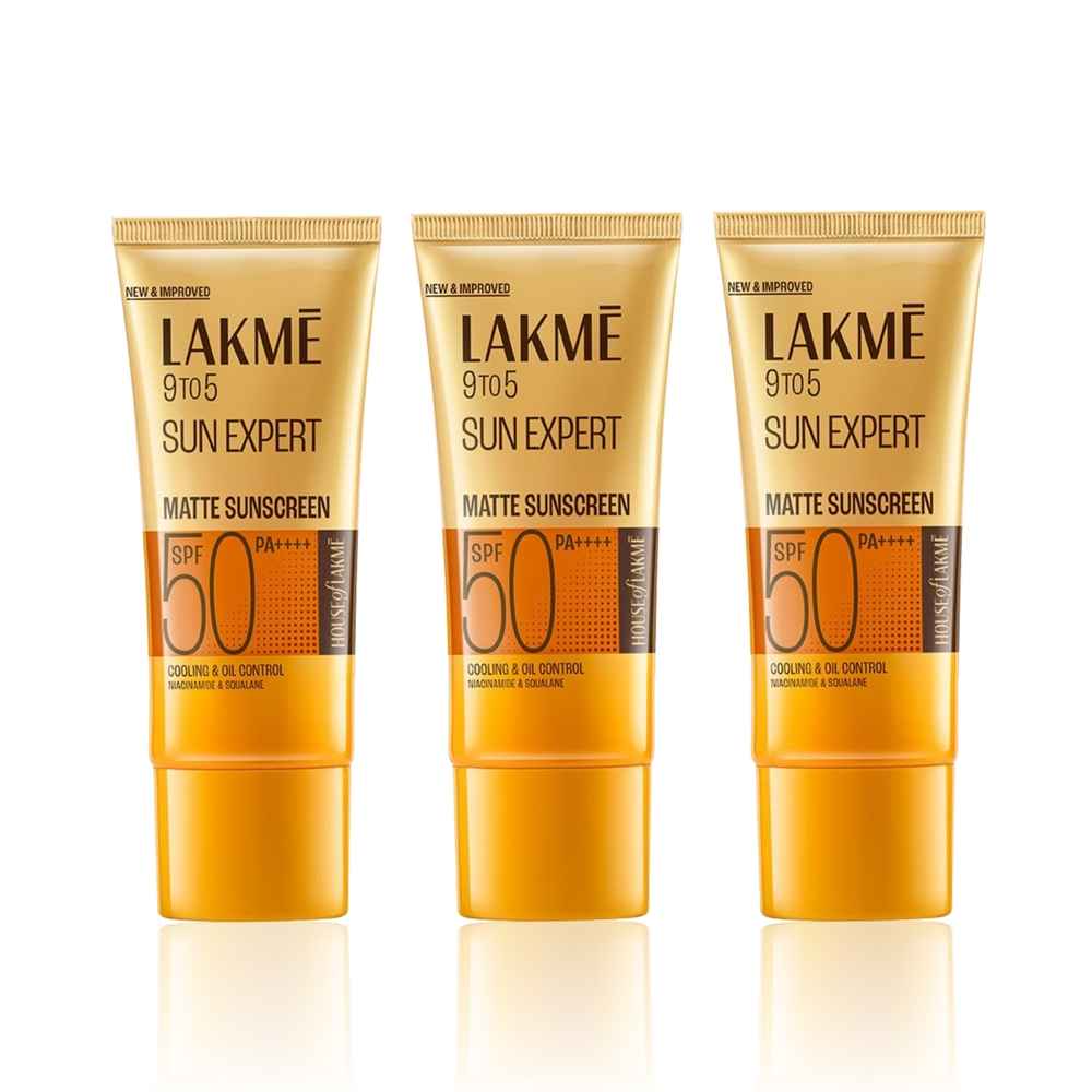 Buy Lakme Sunscreen For Bright Skin SPF 50 PA++++ Water Light Niacinamide In Vivo Tested 50 ml (Pack of 3) - Purplle