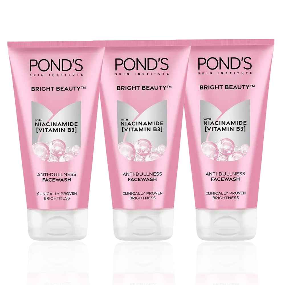 Buy Ponds Bright Beauty Facewash with Niacinamide |For Glass Skin-like Shine | Enriched with Vitamin B3| 150 gm (Pack of 3) - Purplle