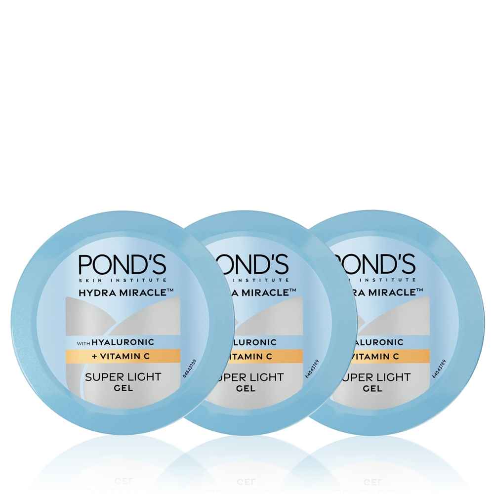 Buy Ponds Hydra Miracle Super Light Gel with Hyaluronic Acid & Vitamin C - 100 gm (Pack of 3) - Purplle