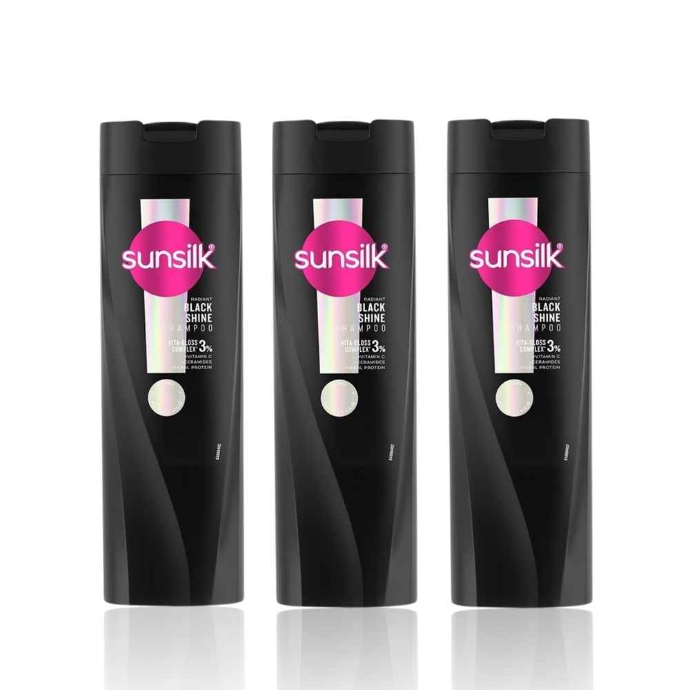 Buy Sunsilk Radiant Black Shine Shampoo 350 ml (Pack of 3) - Purplle