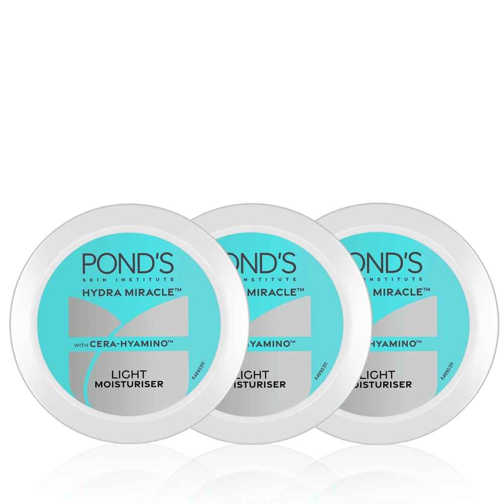 Buy Ponds Light Moisturiser Non-Oily Fresh Feel With Vitamin E + Glycerine | 100 ml (Pack of 3) - Purplle