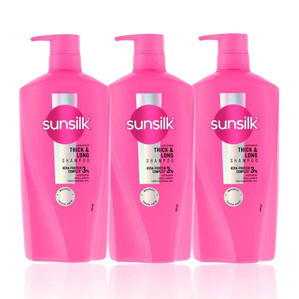 Buy Sunsilk Luscious Thick & Long Shampoo 650 ml (Pack of 3) - Purplle
