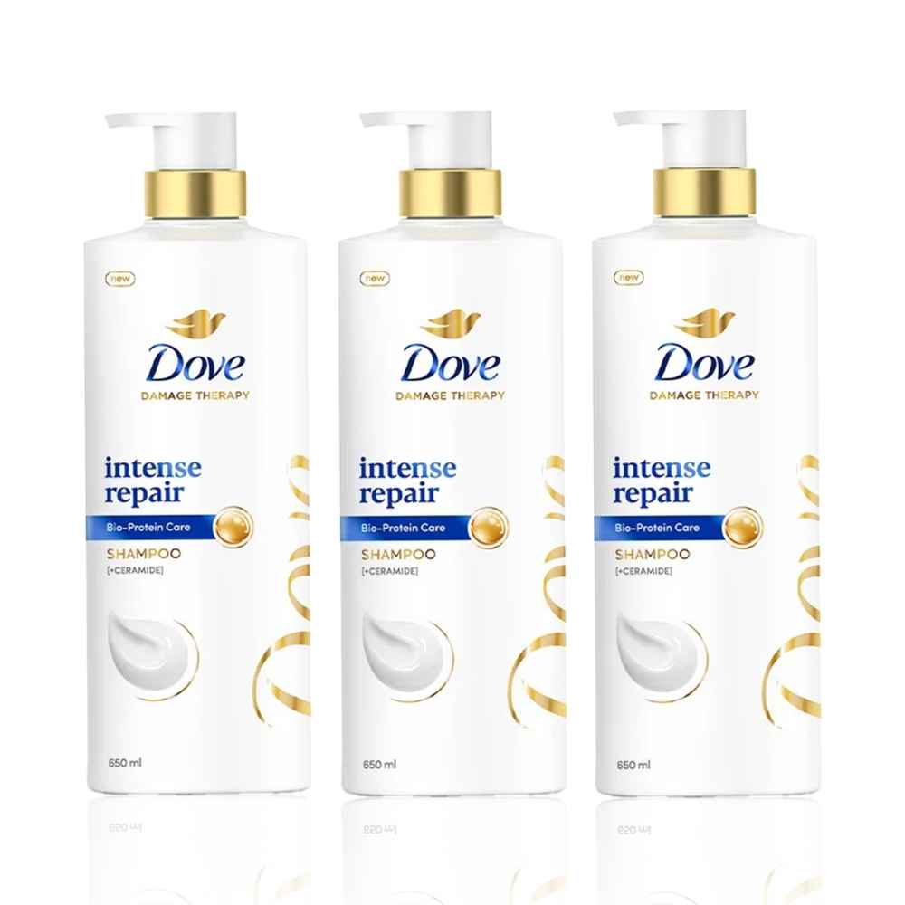 Buy Dove Intense Repair Shampoo (650 ml) (Pack of 3) - Purplle