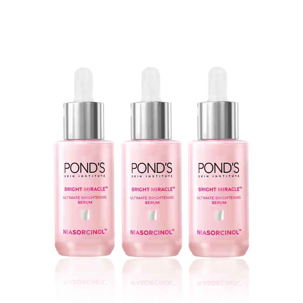 Buy Ponds Bright Miracle Ultimate Brightening Serum with Niasorcinol 30X better than Vit C 15 ml (Pack of 3) - Purplle
