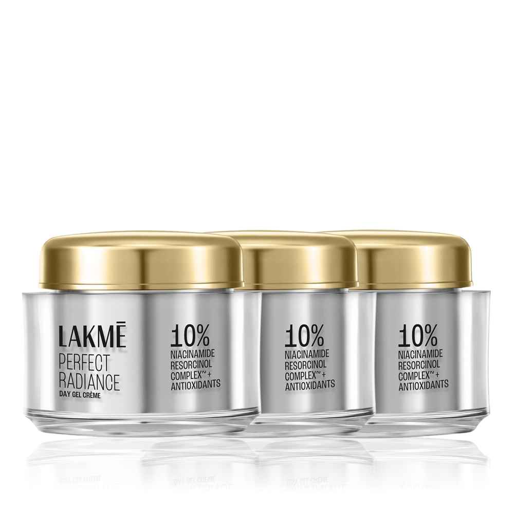 Buy Lakme Perfect Radiance Day Gel Creme with 10% Niacinamide Resorcinol Complex & Antioxidants 50 gm (Pack of 3) - Purplle