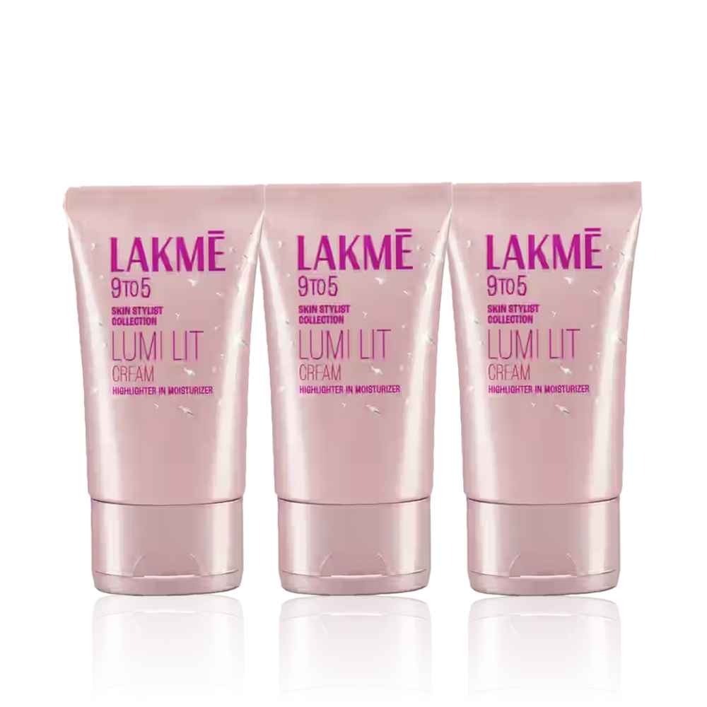 Buy Lakme Lumi Strobe Cream - Highlighter + Moisturizer + Primer With Hyaluronic Acid & Niacinamide - Dewy Rose | 30 gm (Pack of 3) - Purplle