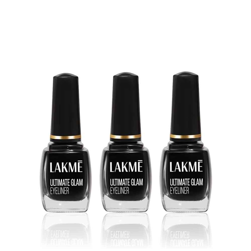 Buy Lakme Ultimate Glam Eye Liner | Semi Matte | Black | 9 ml (Pack of 3) - Purplle