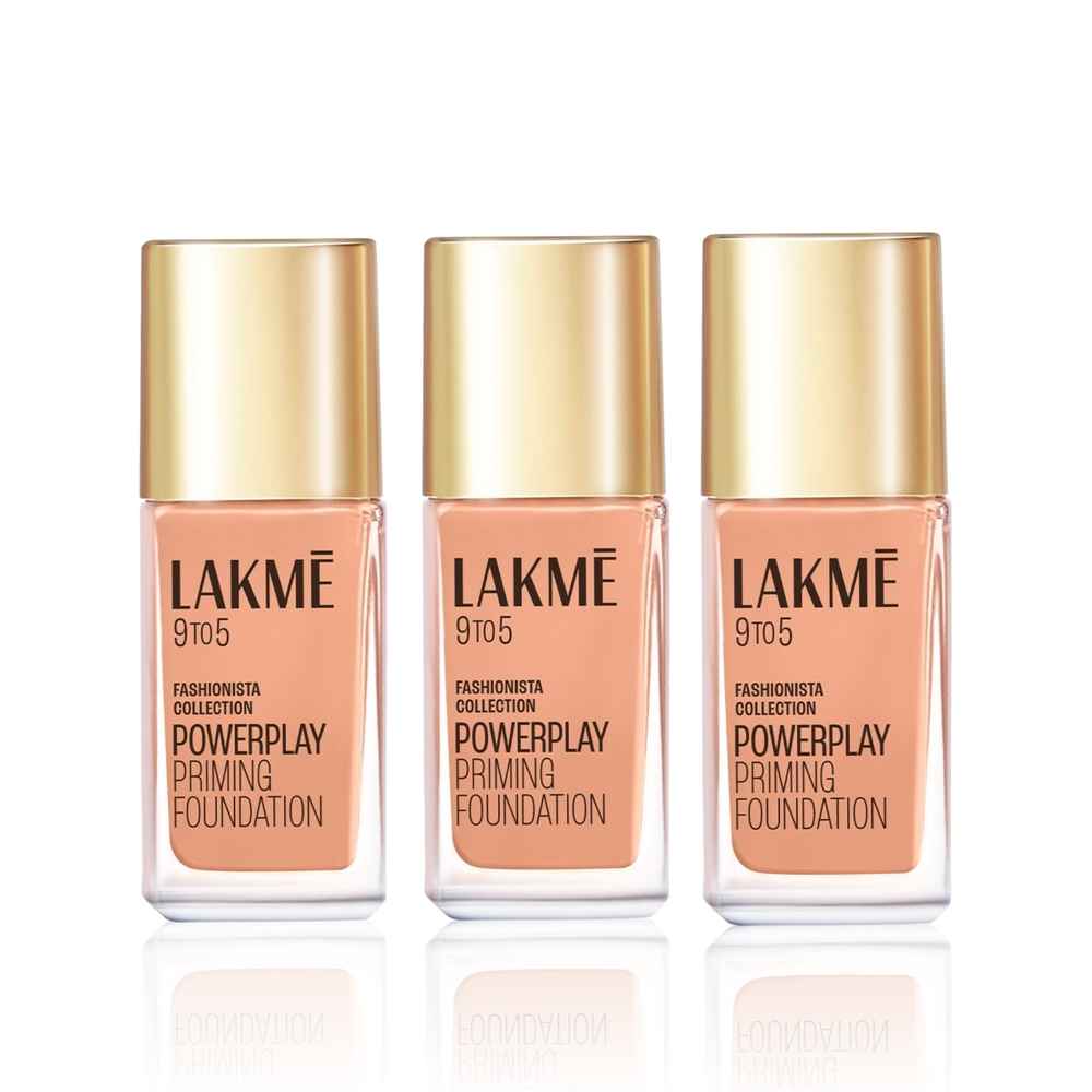 Buy Lakme 9 To 5 Fashionista Collection Powerplay Priming FoundationA - Cool Ivory C100 (25 ml) (Pack of 3) - Purplle