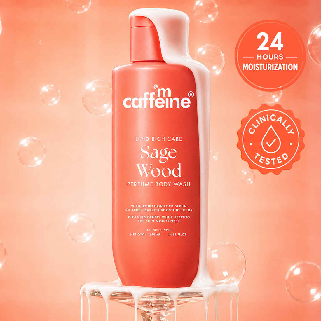 Buy mCaffeine Lipid Rich Care Sage Wood Perfume Body Wash (250 ml) - Purplle