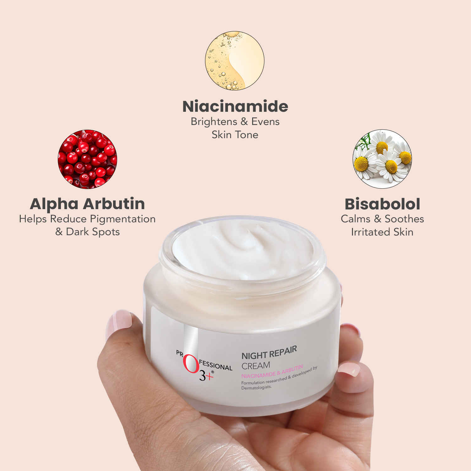 Buy O3+ Night Repair Cream with Niacinamide for Anti-Ageing (25 gm) - Purplle