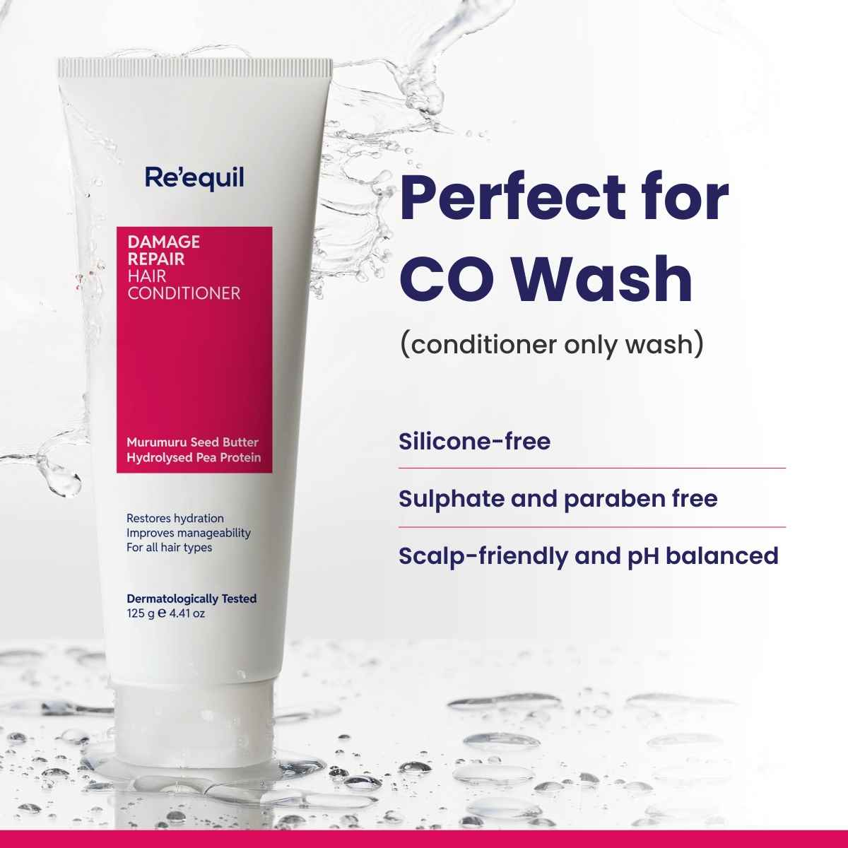 Buy Re'equil Damage Repair Conditioner with Murumuru & Pea Protein | Silicone Free Conditioner | Repairs, Nourishes, and Detangles Hair | Great for Curly, Damaged Hair - (125 gm) - Purplle