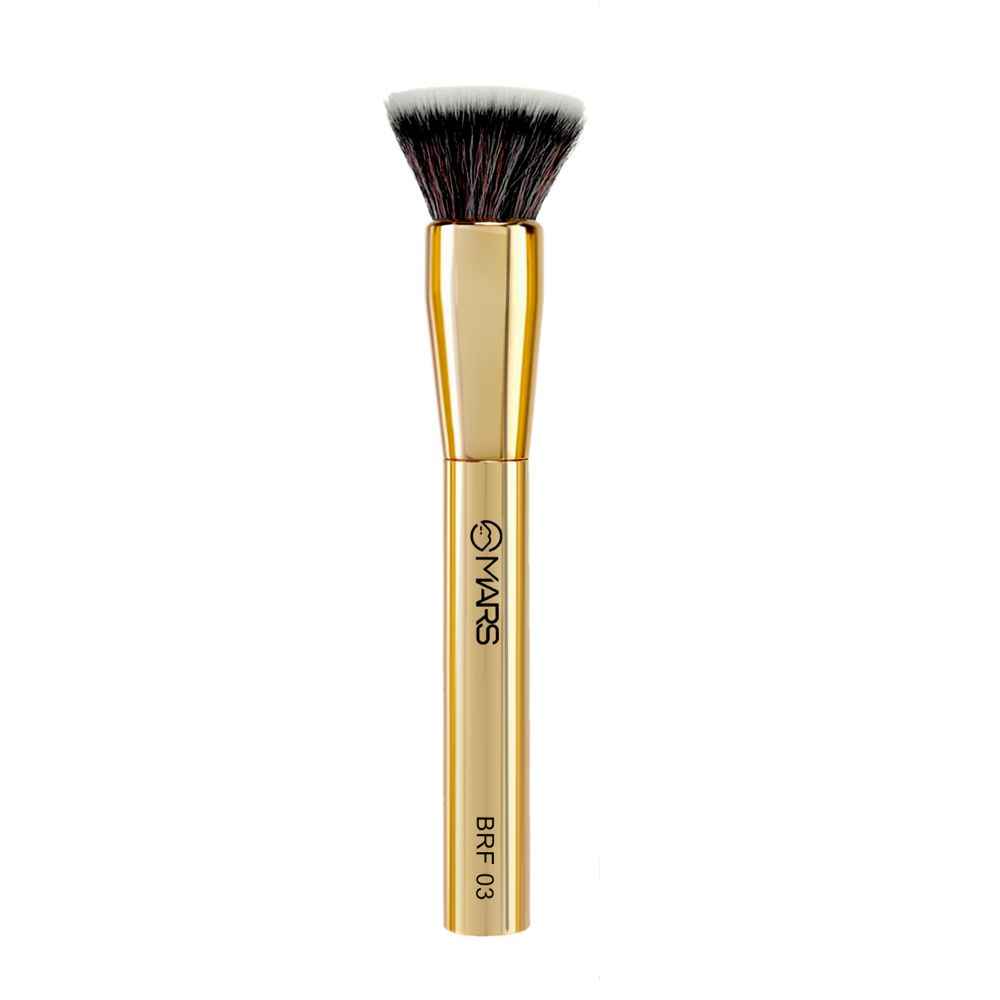Buy MARS Artist's Arsenal Professional Foundation Flat make up Brush | Feather Soft Touch | Precise Synthetic Bristle | Luxe Packaging flat straight makeup brush (Golden), 1 Pc - Purplle