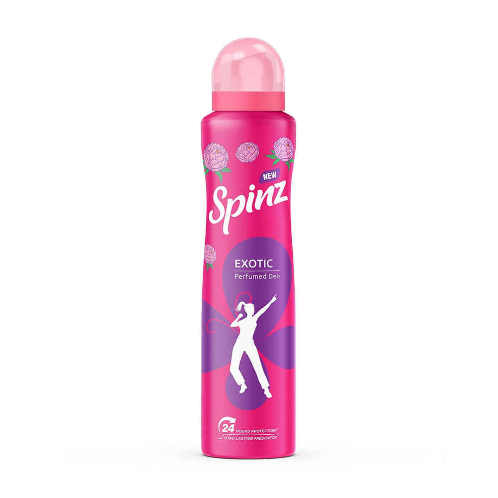 Buy Spinz Exotic Perfumed Deo for Women | Bulgarian Rose Fragrance | Long Lasting Freshness, 24 Hours Protection from Odour causing Bacteria - 150 ml - Purplle