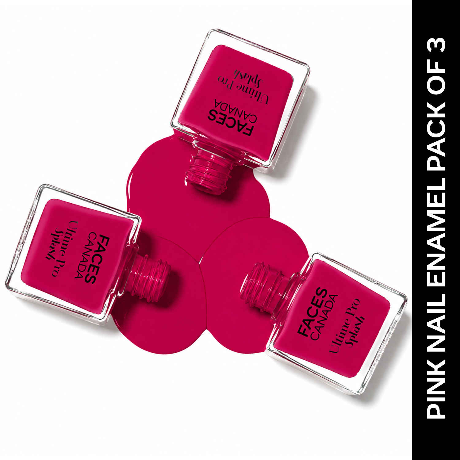 Buy FACES CANADA Ultime Pro Splash Nail Enamel Combo Of 3 - Pink Flemenco 21 (8 ml x 3) | Glossy Finish | Long Lasting | Quick Drying | High Shine | Pack of 3 - Purplle