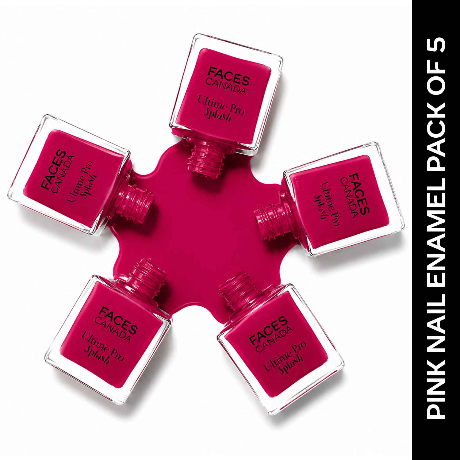 Buy FACES CANADA Ultime Pro Splash Nail Enamel Combo Of 5 - Pink Flemenco 21 (8 ml x 5) | Glossy Finish | Long Lasting | Quick Drying | High Shine | Pack of 5 - Purplle