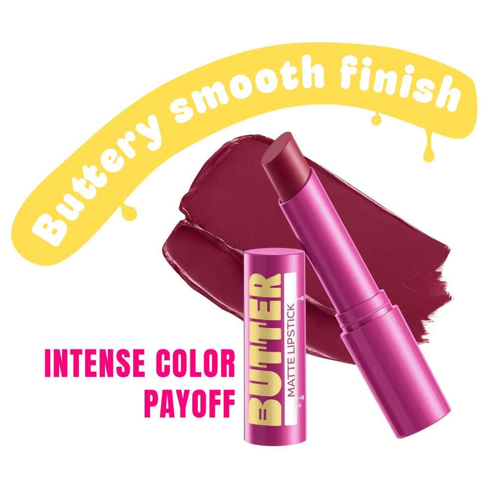 Buy Elle18 Butter Matte Creamy Hydrating Lipstick with Peptides, Sangria Babe (4 gm) - Purplle