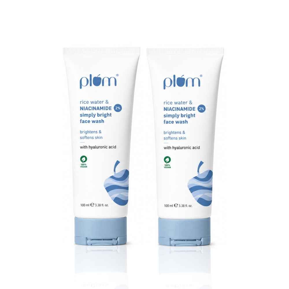 Buy Plum Simply Bright 2% Niacinamide Face Wash With Rice Water 100 ml - Set of 2 - Purplle