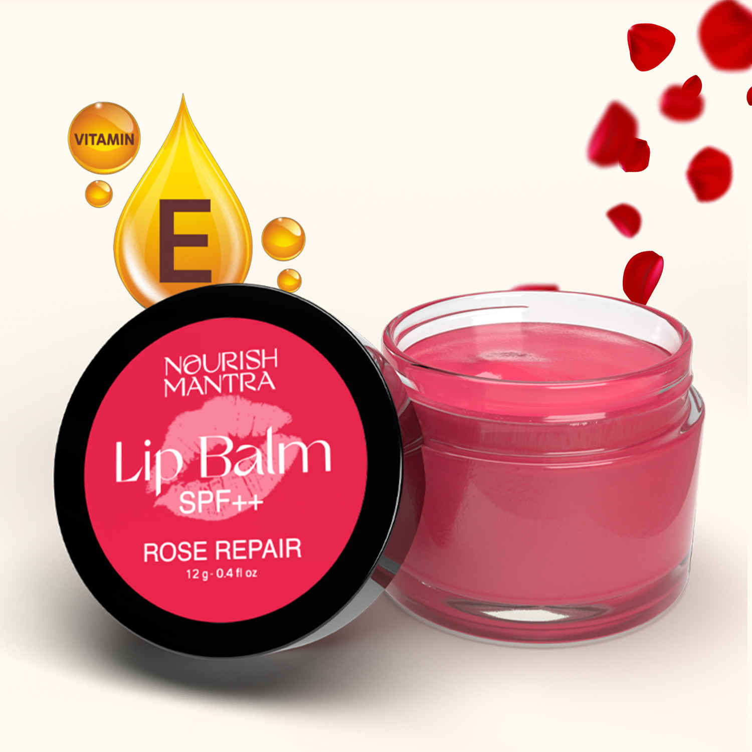 Buy Nourish Mantra Rose Repair Lip Balm with Shea Butter & Vitamin E for Dry, Chapped and Dark Lips - 12 gm - Purplle