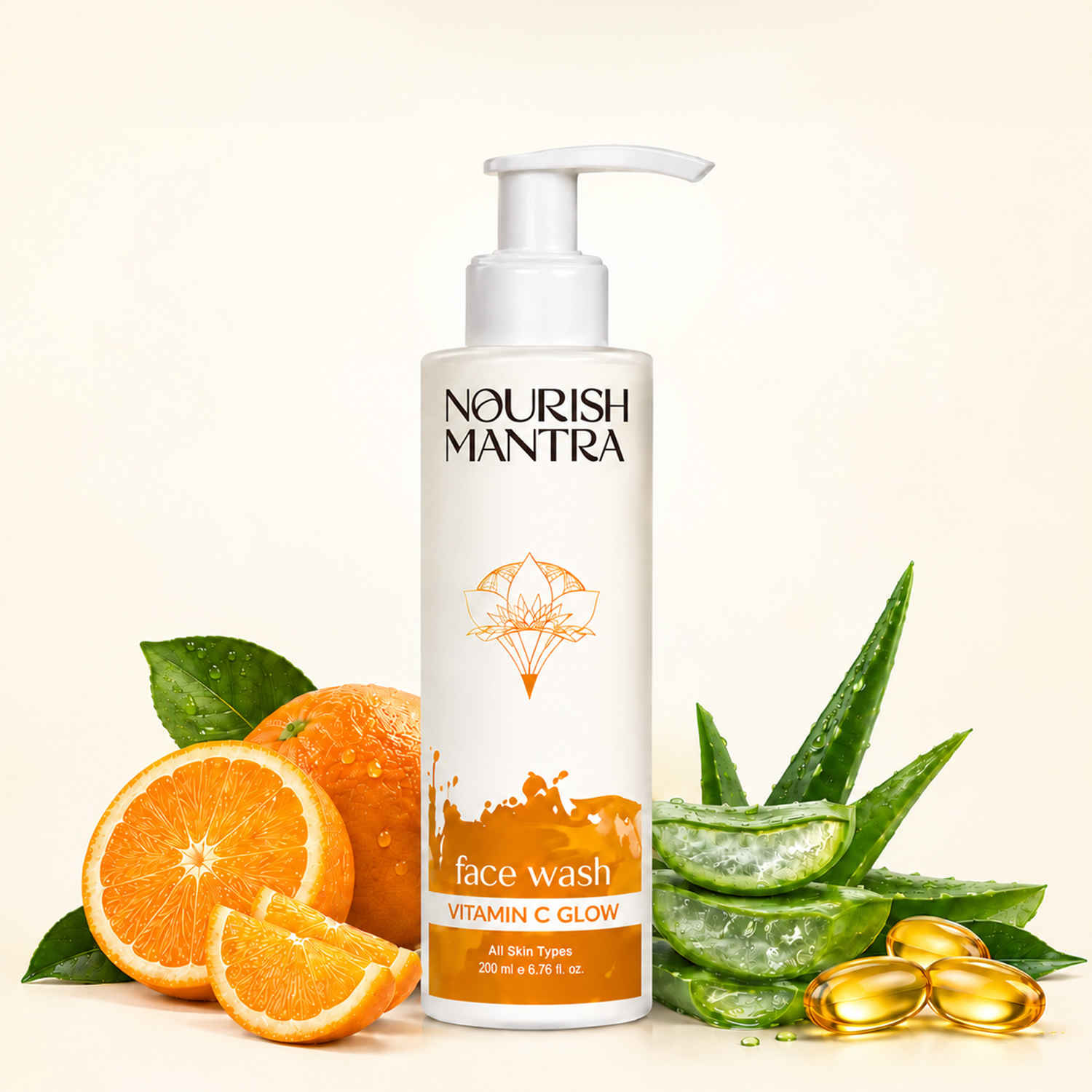 Buy Nourish Mantra Vitamin C Face Wash with Aloe Vera & Vitamin E | Brightening Cleanser | 200 ml - Purplle