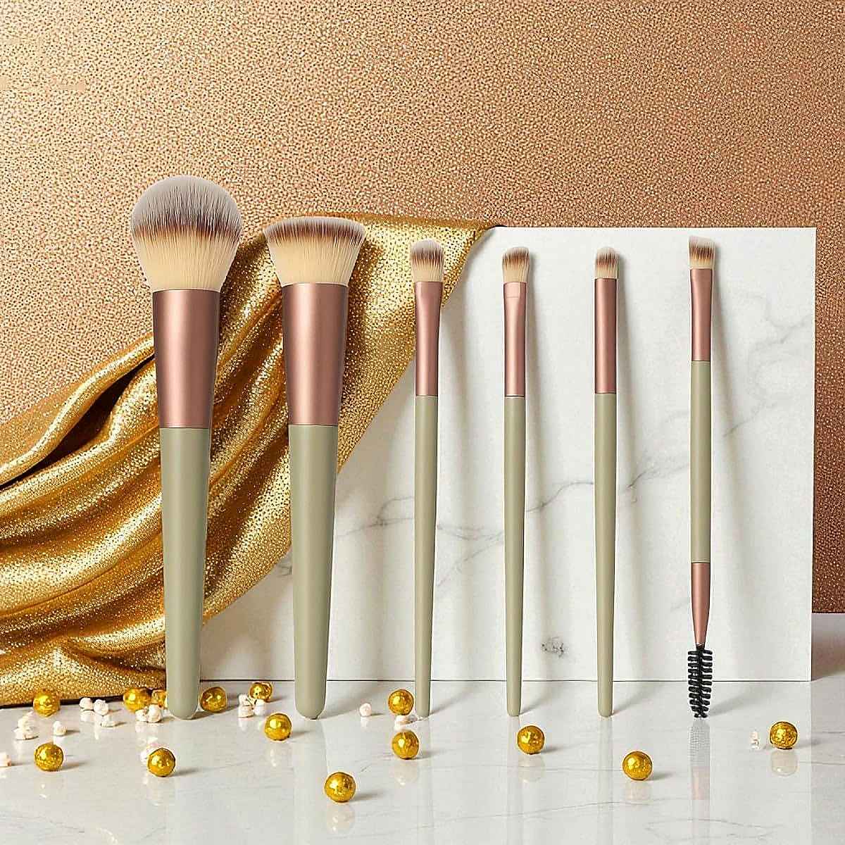 Buy Meskin Premium Quality Face & Eyes Makeup Brush Set (6 pc) - Purplle