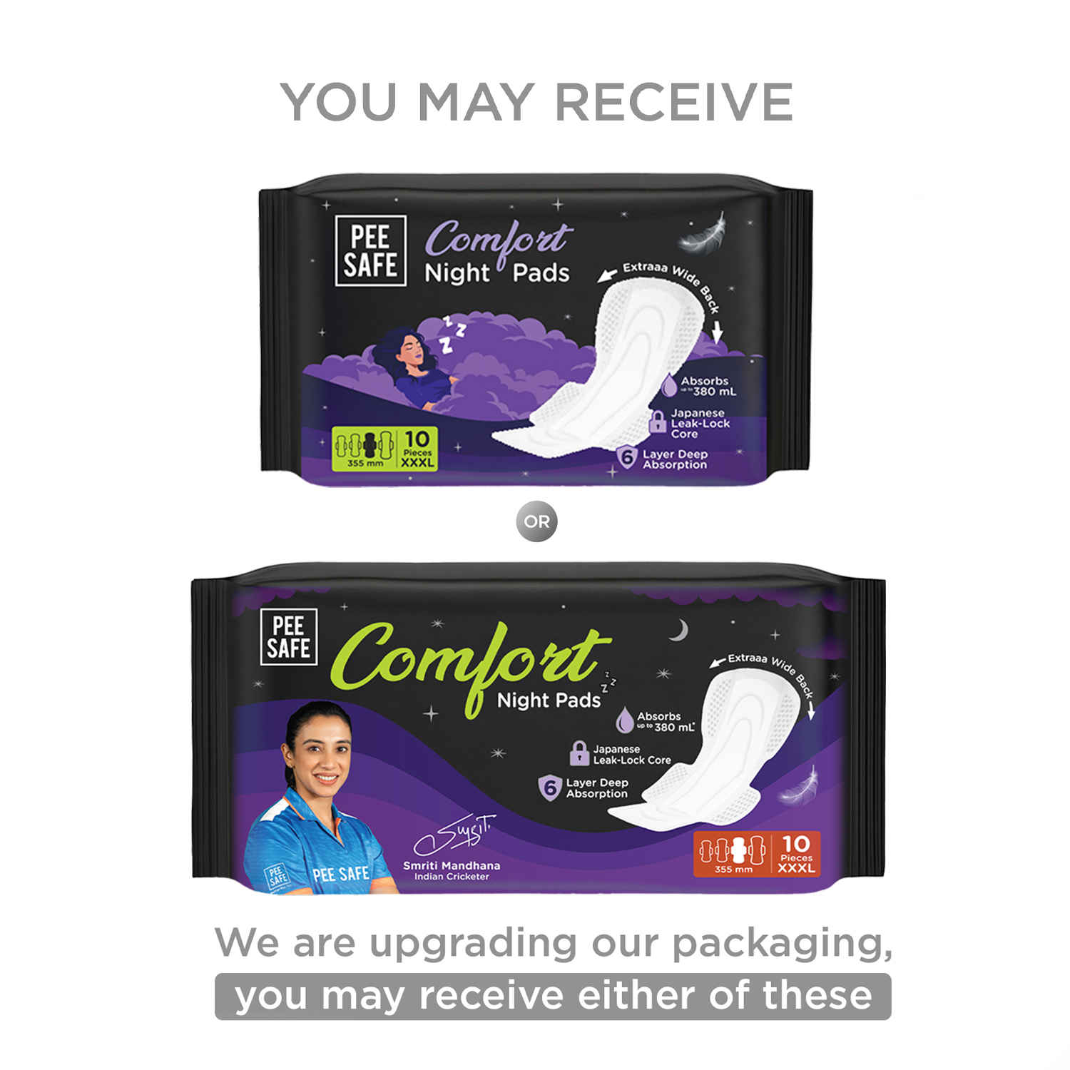 Buy Pee Safe Comfort All Night Pads | Extra Wide Back with Dual Wings | 6 Layer Deep Absorption | Japanese Leak-Lock Technology | Overnight Leak Free Protection | Extra Long 10 pc 3 XL - 355mm - Purplle