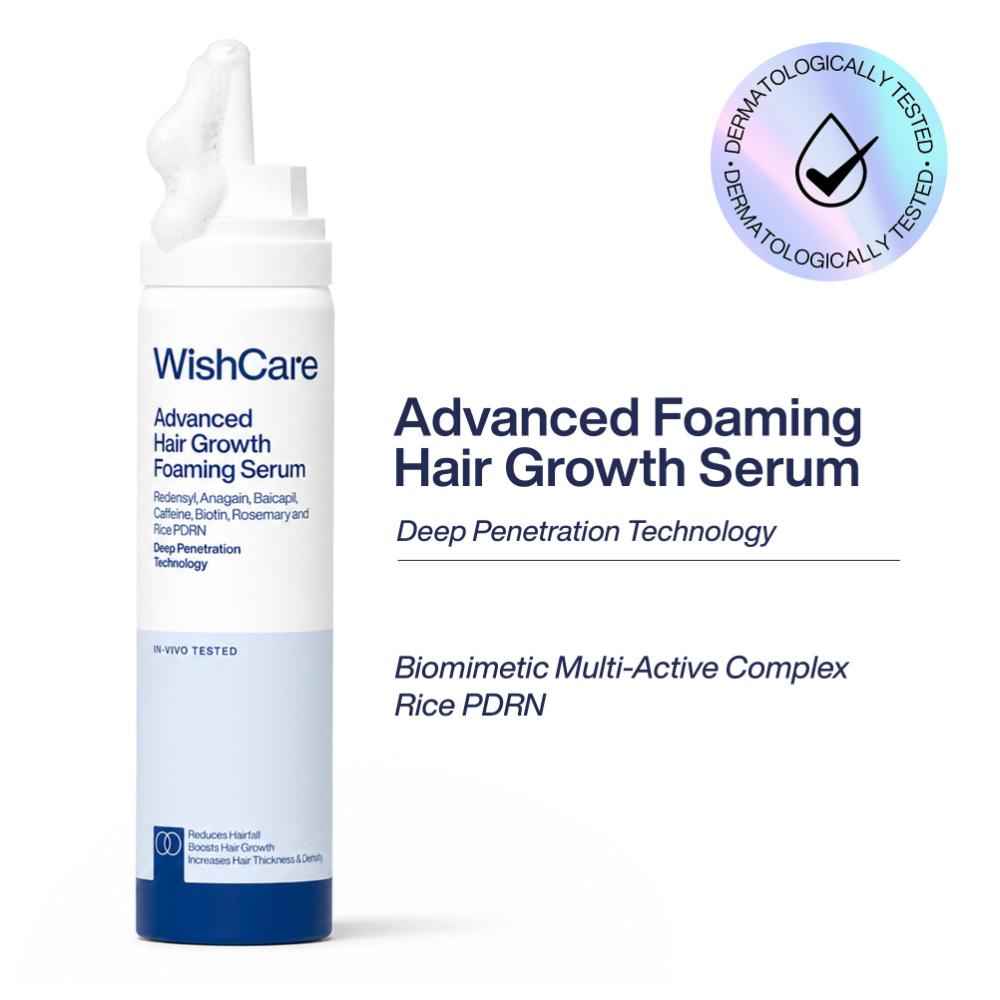Buy WishCare Advanced Hair Growth Foaming Serum |Dermat Tested|Redensyl, Anagain, Biotin,Keratin & Rice PDRN (50 gm) - Purplle