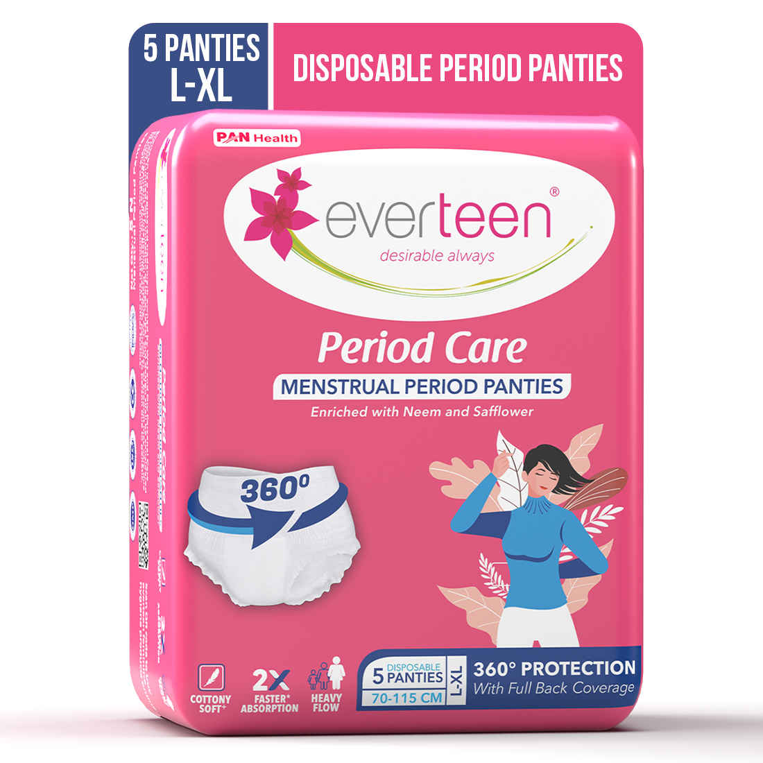 Buy Everteen Period Panties L-XL (5 Disposable Panties) | Cottony Soft | Leak Proof | Neem & Safflower - 5 pc - Purplle