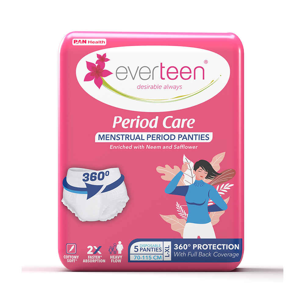 Buy Everteen Period Panties M-L (5 Disposable Panties) | Cottony Soft | Leak Proof | Neem & Safflower - 5 pc - Purplle