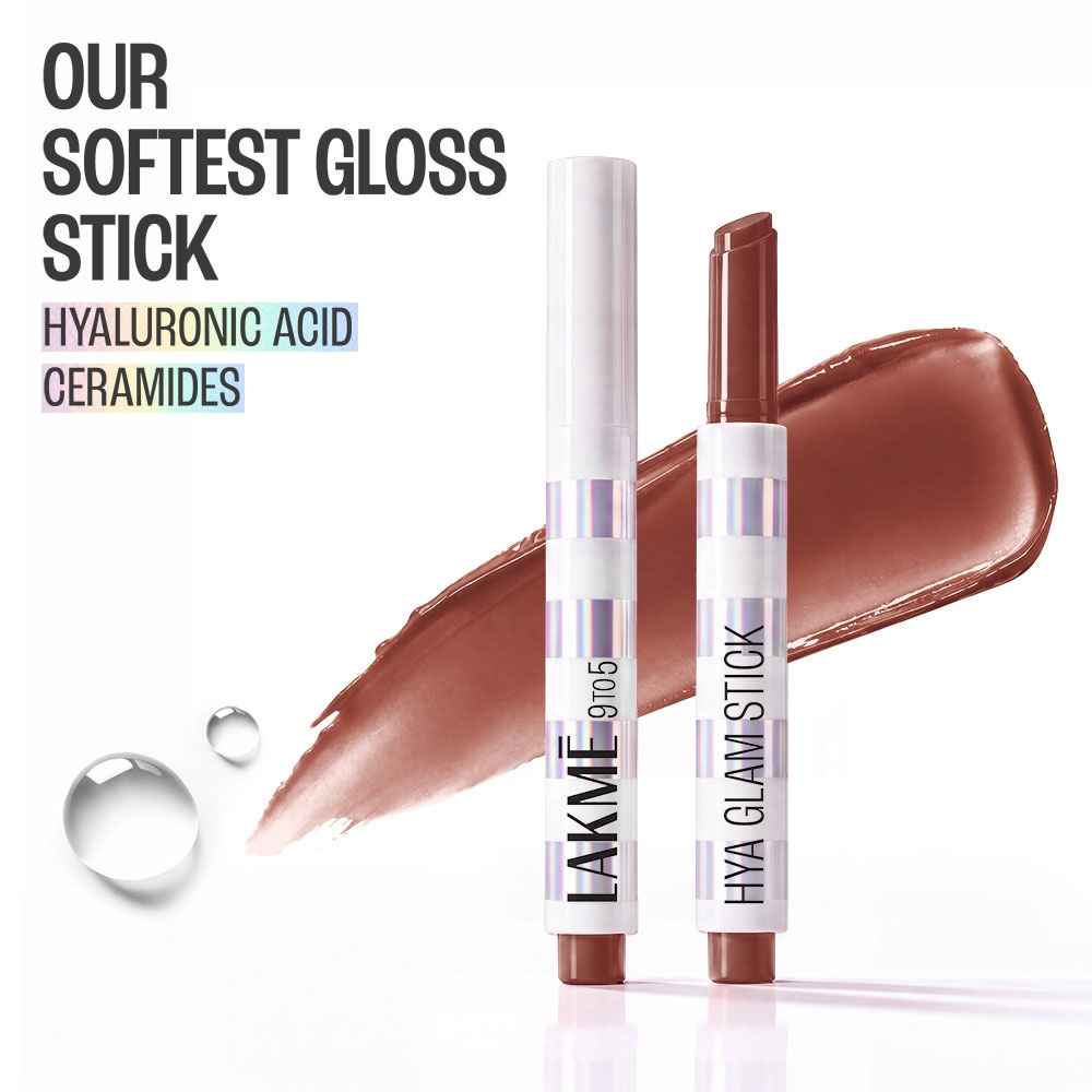 Buy Lakme 9to5 Hya Glam Plump+Shine Clickstick Lipstick, Hyaluronic acid & ceramides, Boss Brown, (2.1 gm) - Purplle