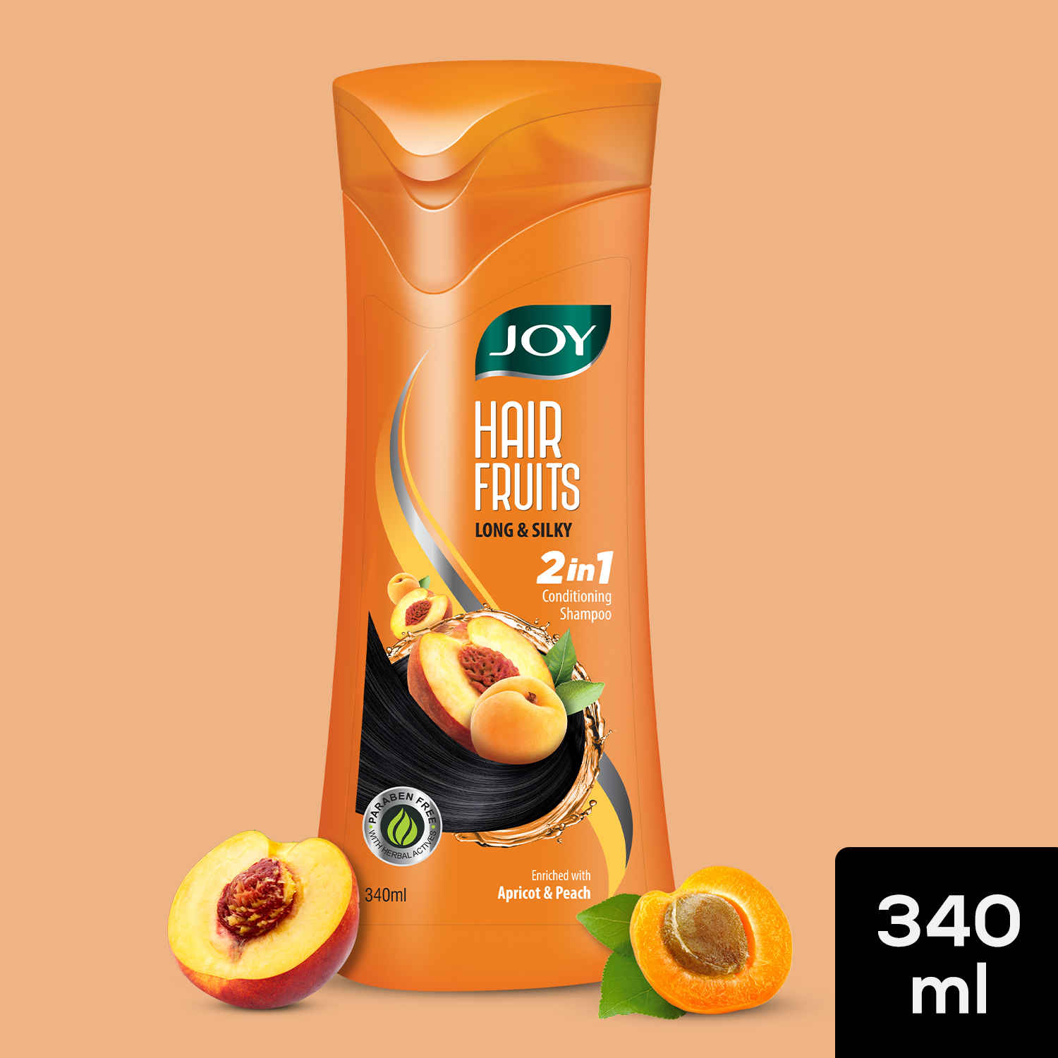 Buy Joy Hair Fruits Long & Silky Conditioning Shampoo Enriched with Apricot & Peach 340 ml - Purplle