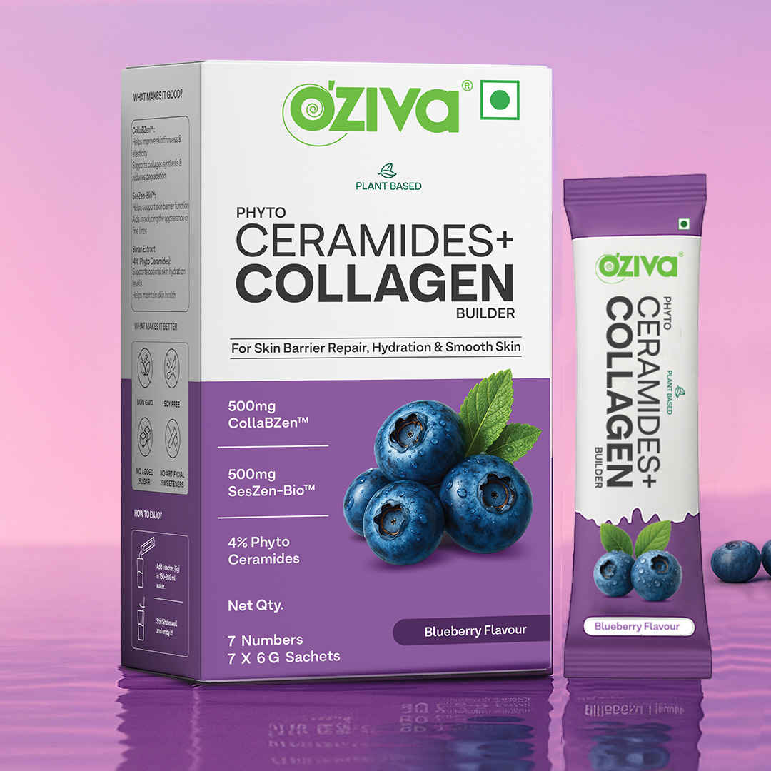 Buy OZiva Phyto Ceramide+ Collagen For Skin Barrier Repair - Blueberry (7 pc) - Purplle