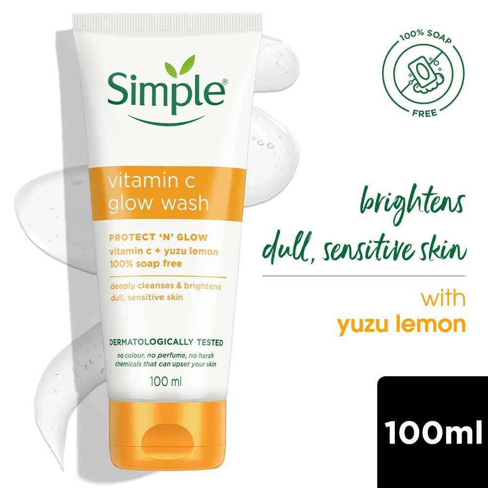 Buy Simple Protect N Glow Vitamin C Glow Facial Wash 100 ml - Purplle