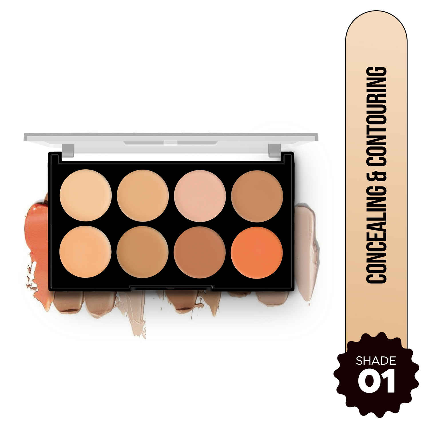 Buy Hilary Rhoda Concealing & Contouring | 8 Shades in Palette | Colour Corrects with High Coverage | Face Palette | Hides Dark Spots & Pigmentation | Buildable Coverage | 12 gm (Shade-1) - Purplle