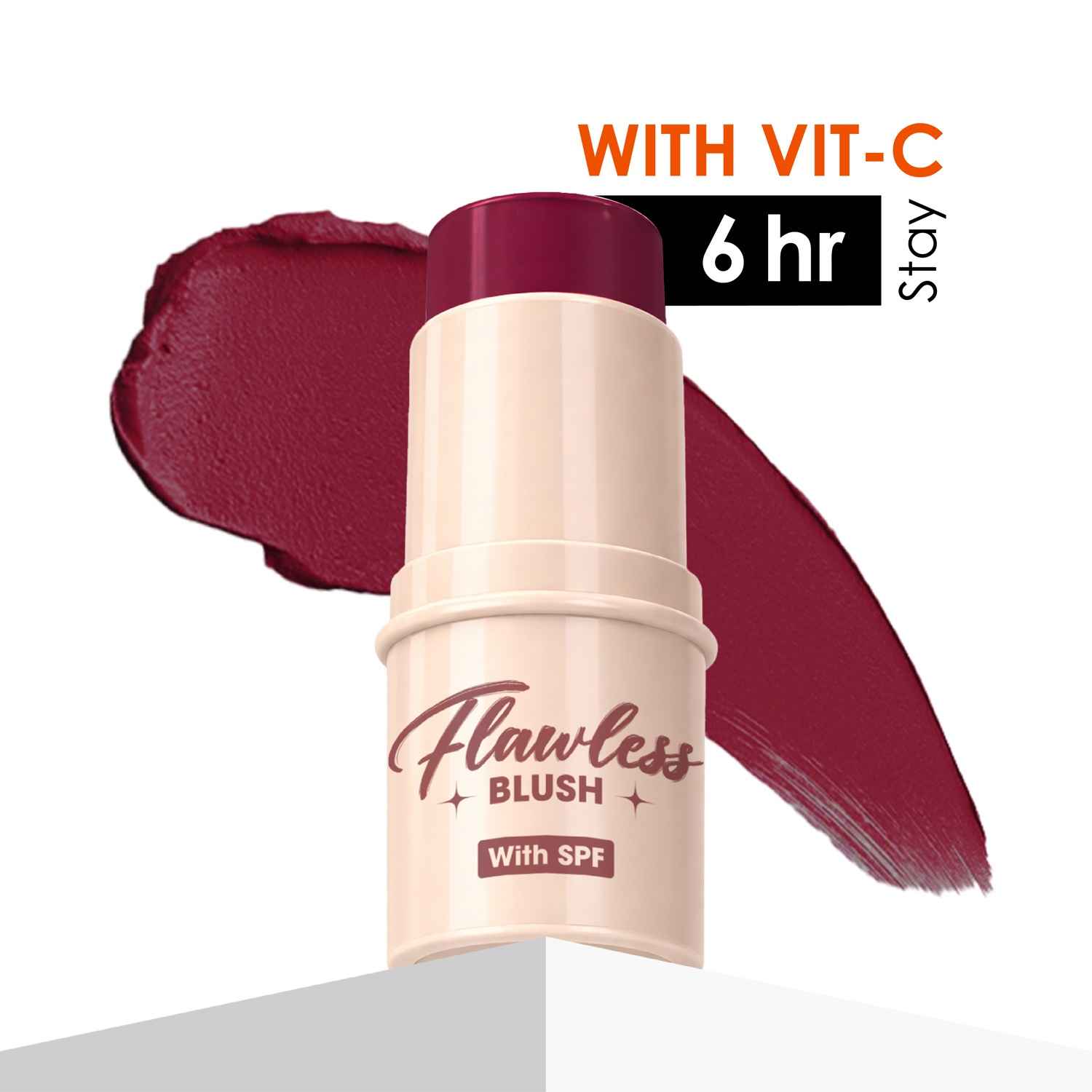 Buy Blue Heaven Flawless Blush Stick with SPF | Infused with Vit C & Hyaluronic Acid | Creamy Blush Stick for Cheeks, 6 Hr Long Lasting Tint Blush for Face Makeup, High Pigment Blusher | Deep Berry | (7.3 gm) - Purplle