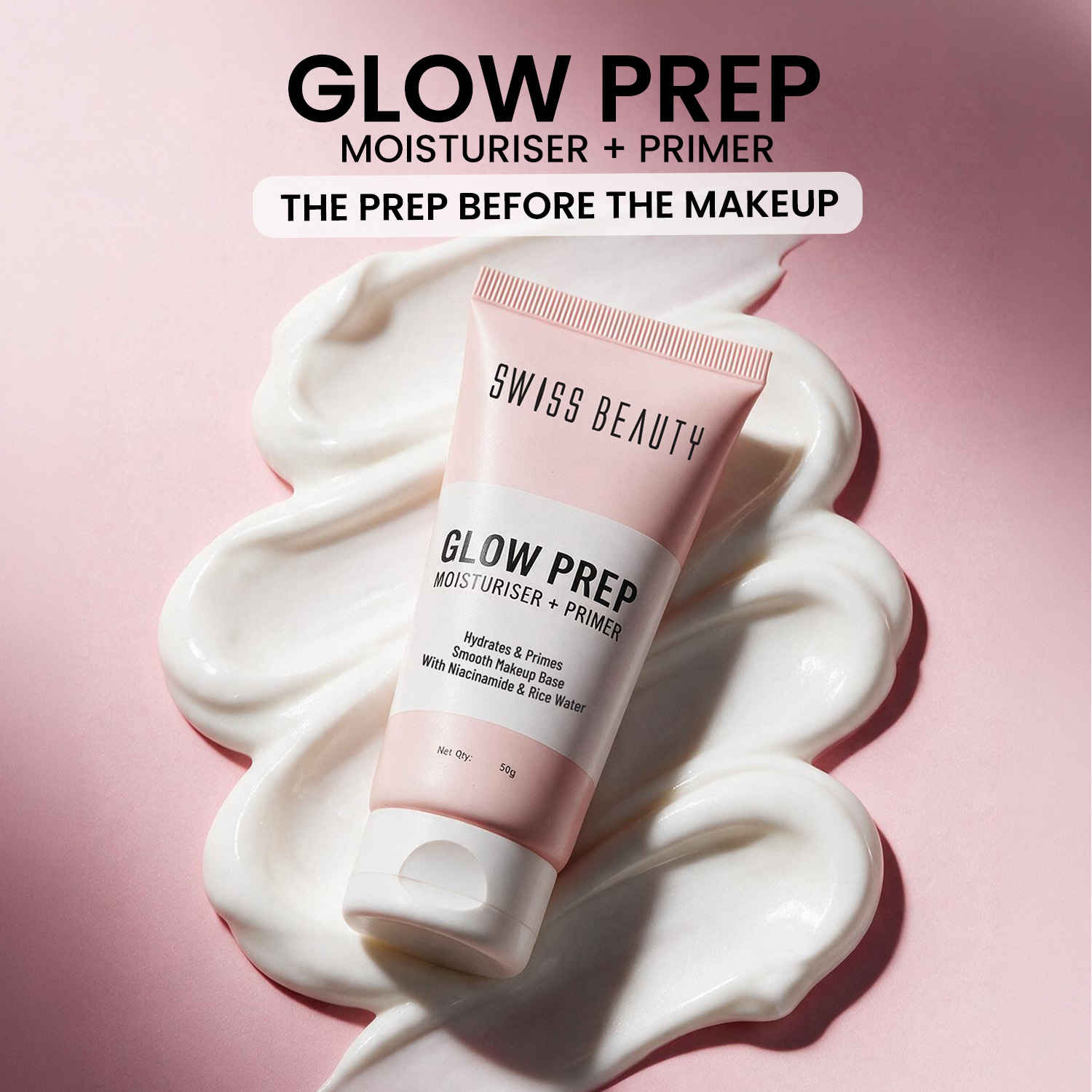 Buy Swiss Beauty Glow Prep Moisturiser + Primer | Hydrates | Lightweight | Long-Lasting | Refines Pores | Non-Sticky - (50 gm) - Purplle