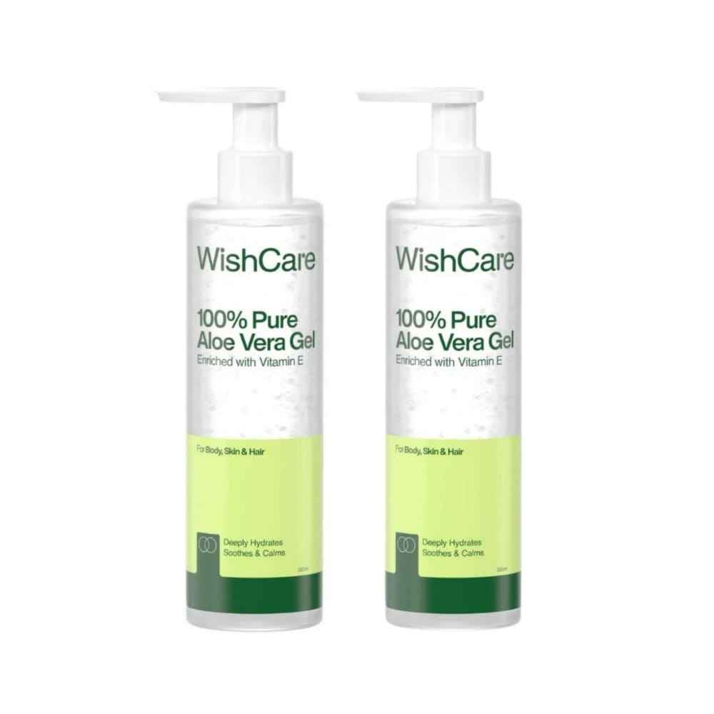Buy WishCare Pure & Natural Aloe Vera Gel for Face & Hair- Hydrates & Moisturizes Skin - Pack of 2 - Purplle