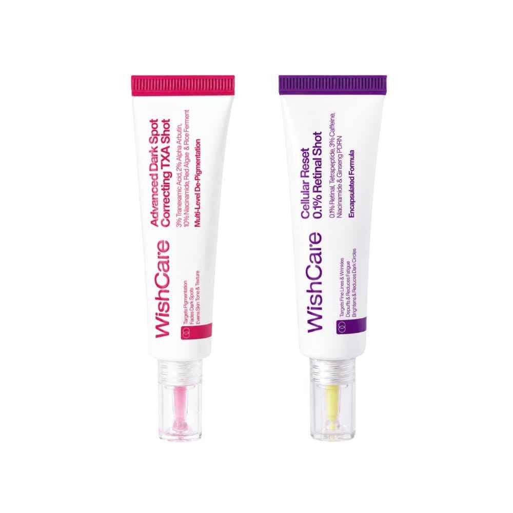 Buy WishCare Advanced Dark Spot Correcting Niacinamide TXA Shot Serum & Cellular Reset 0.1% Retinol Shot - Combo of 2 - Purplle