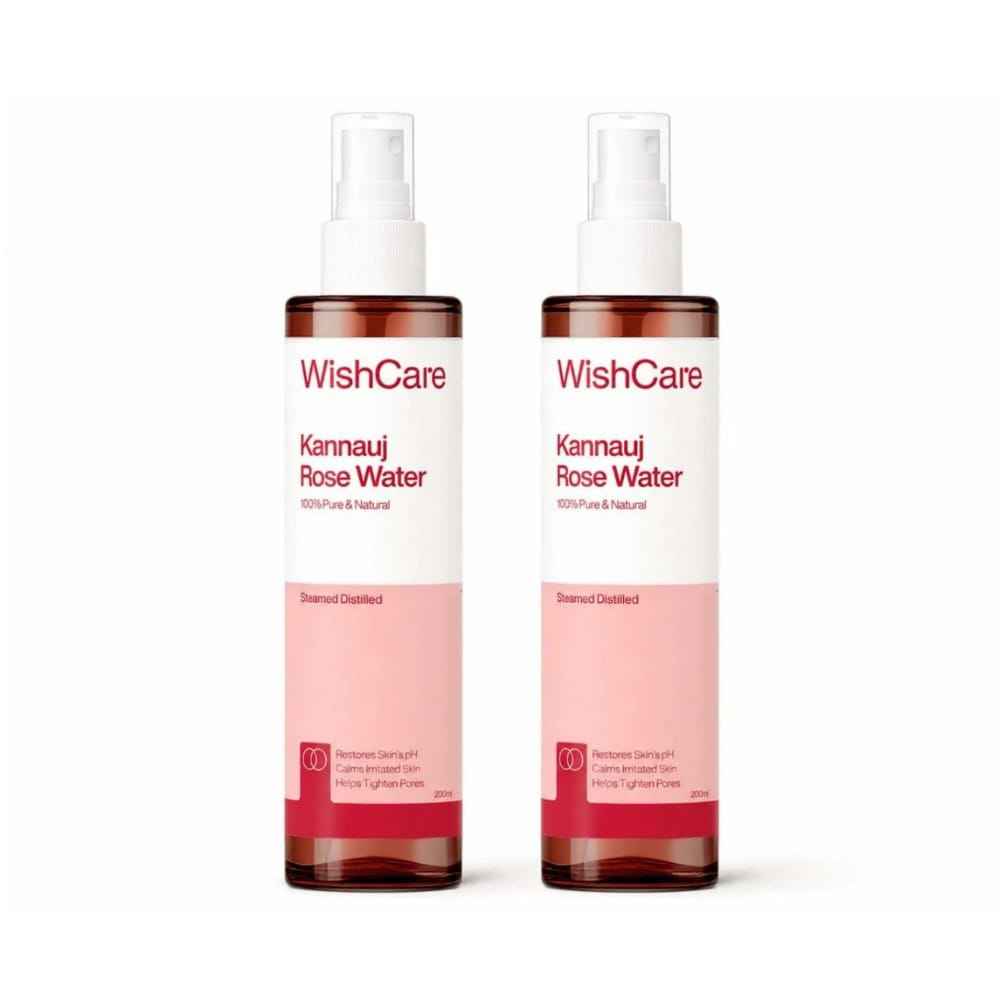 Buy WishCare Pure & Natural Kannauj Rose Water Face Toner For Glowing Skin-Hydrates & Refreshes - Pack of 2 - Purplle