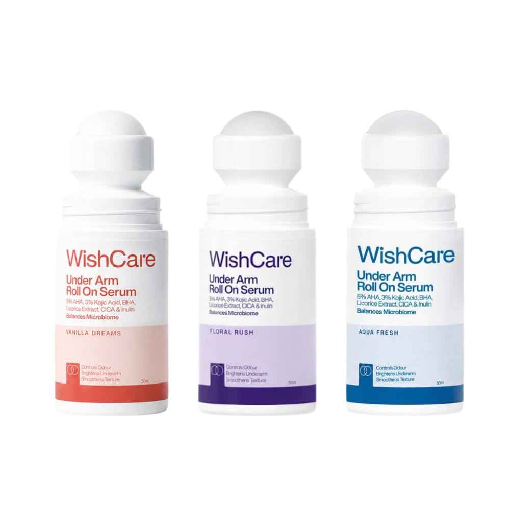 Buy WishCare Under Arm Roll On Serum For Lightening, Pigmentation & Odor Control - 3 Fragrances - Combo of 3 - Purplle