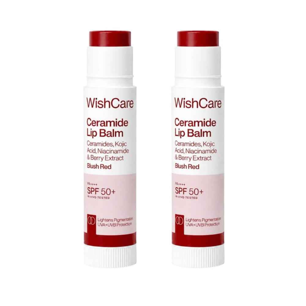 Buy WishCare Tinted Ceramide Lip Balm with SPF50 PA++++ - Kojic Acid & Niacinamide- Blush Red - Pack of 2 - Purplle