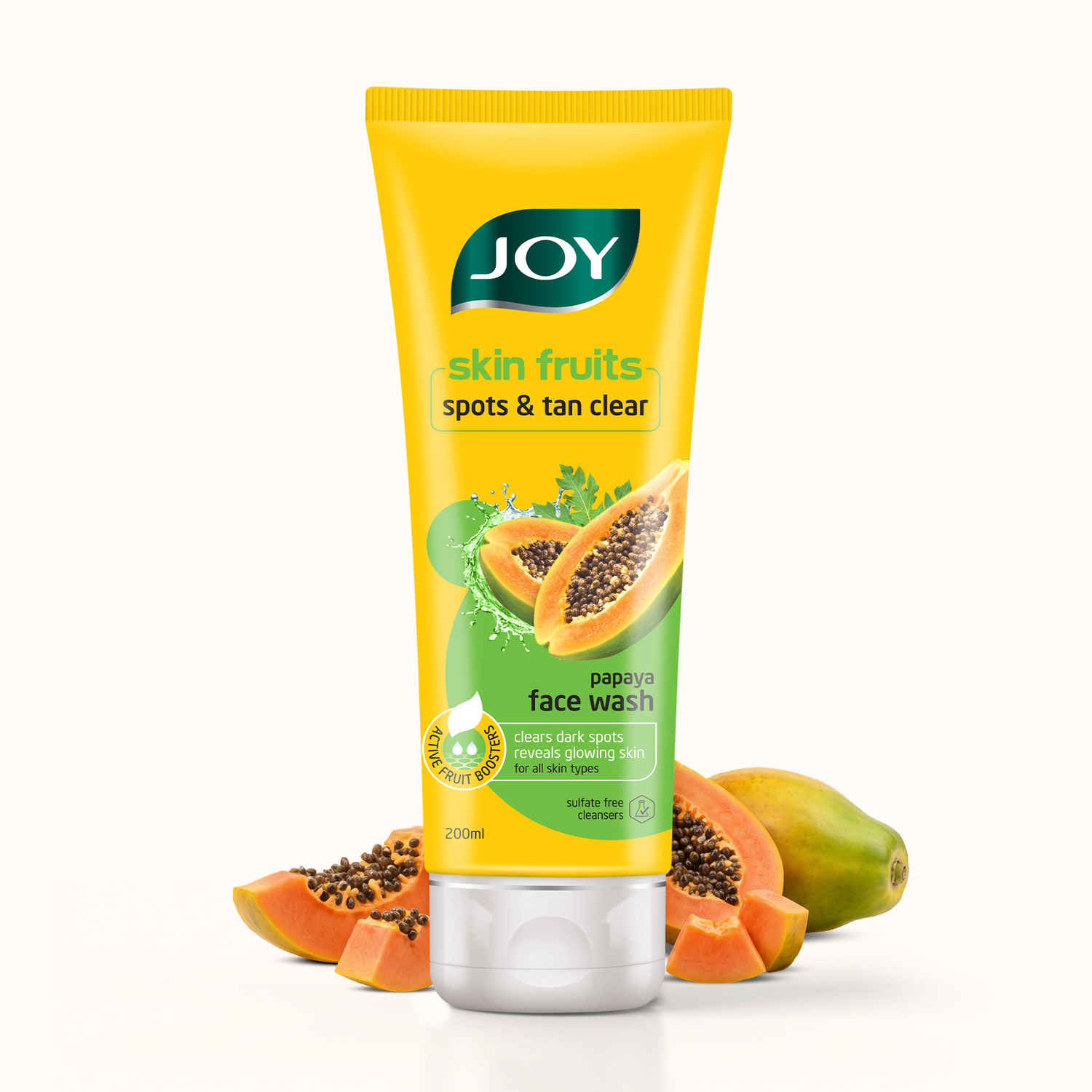 Buy Joy Skin Fruits Spots & Tan Clear Papaya Face Wash (200 ml) | Clears Dark Spots reveals Glow | Enriched with Vitamin C & Vitamin A | Suitable for All Skin Types - Purplle