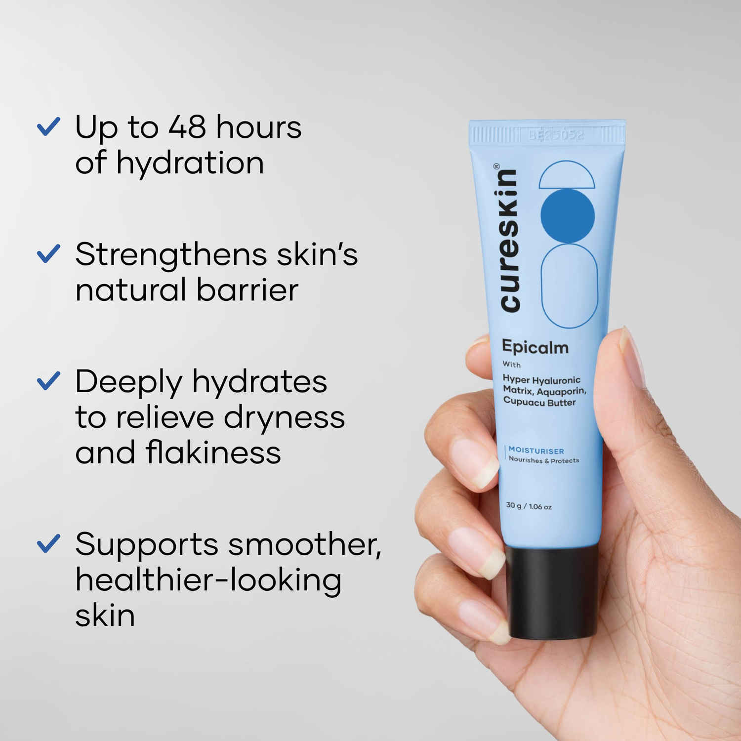 Buy Cureskin Epicalm Moisturising Cream with Hyper Hyaluronic Matrix, Aquaporin and Cupuacu Butter (30 gm) - Purplle