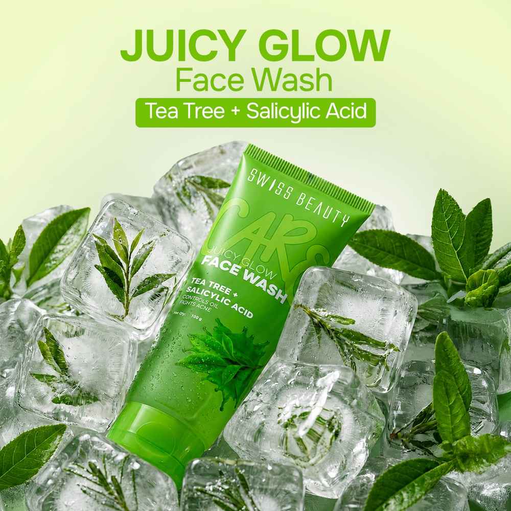 Buy Swiss Beauty Care Juicy Glow Face Wash | Tea Tree + Salicylic Acid | Removes Dirt & Grime | Combats Acne | Reduces Excess Oil | Unclogs Pores - 100 gm - Purplle
