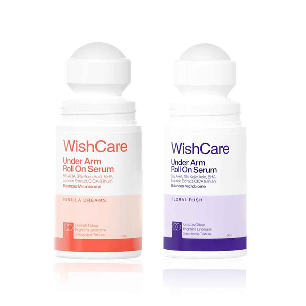 Buy WishCare Under Arm Roll On Serum For Lightening, Pigmentation & Odor Control - 2 Fragrances (Combo of 2) - Purplle
